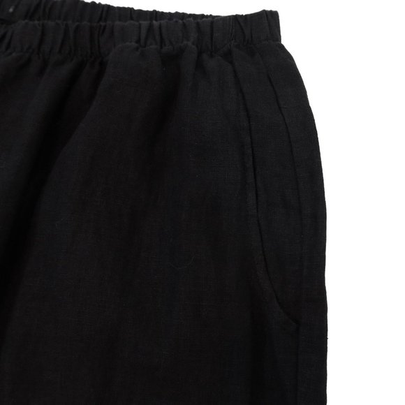 FLAX Size 1G 1X Black 100% Linen Floods Cropped Wide Leg Pants NWT - Picture 2 of 4